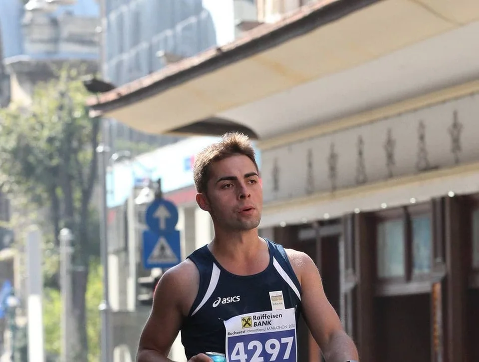 Alin Ciocan running the 2014 Bucharest Marathon