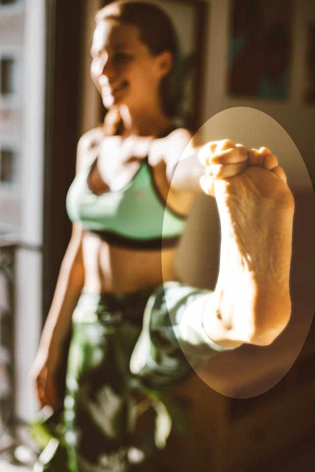 Healthy foot sole showing strong arch and muscle definition