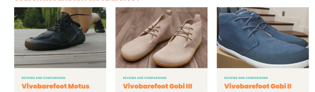 SHOWING SOME OF THE POPULAR VIVOBAREFOOT SHOES REVIEW ARTTICLES ON BARETREAD.COM