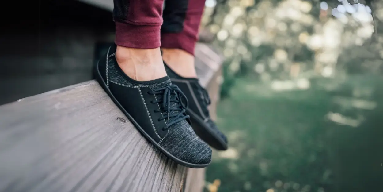 Are Barefoot Shoes good for you? woman wearing barefoot shoes outdoors