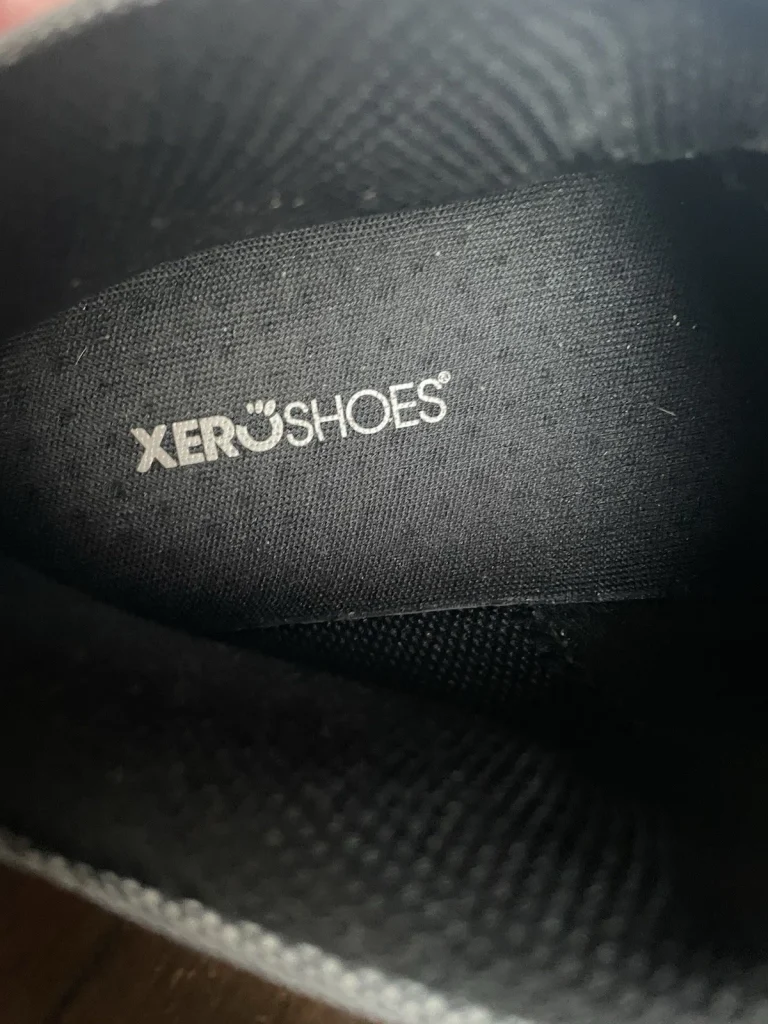 Interior view of the Xero Shoes Scrambler Low EV highlighting its wide toe-box and high volume.