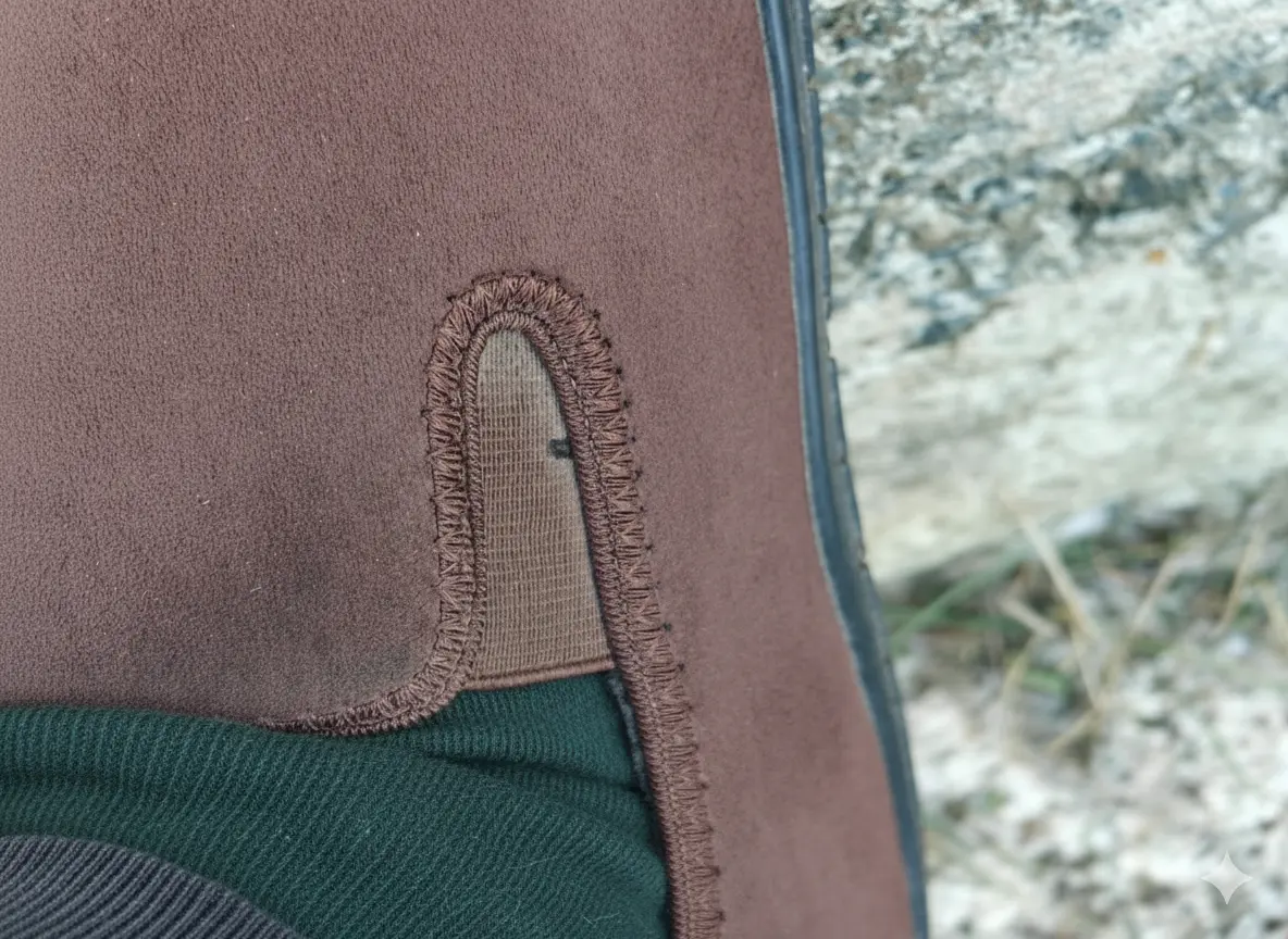 Close-up of Freet Mooch BottleYarn material showing nubuck texture