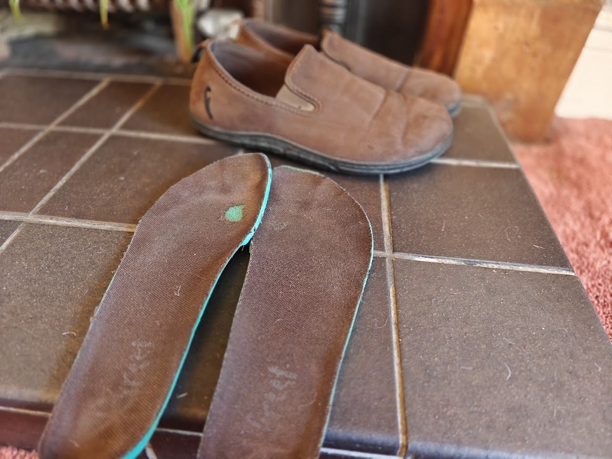 Freet Mooch removable insole showing wear pattern after 3 months