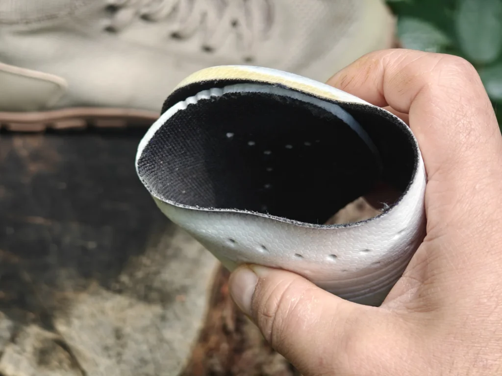 Freet Danum: The removable insole, rolled by hand.