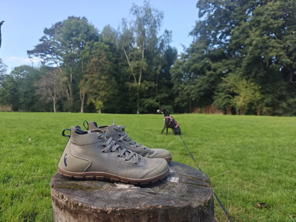 Freet Danum: Side profile, with a dog in the background.