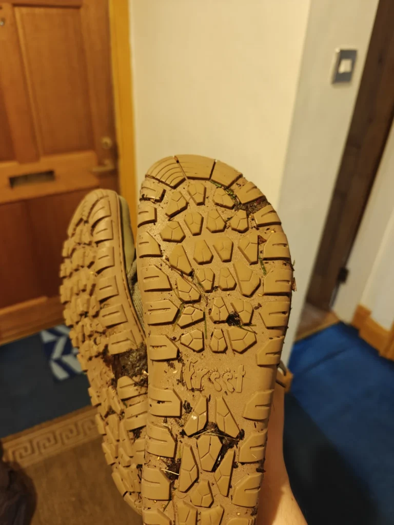 Freet Danum: The worn outsole under indoor lighting.